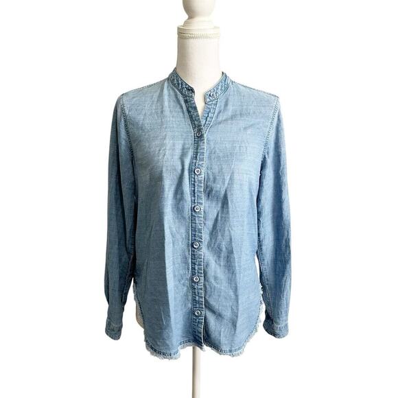 cloth & stone Tops - Cloth & Stone Womens Button Up Chambray Shirt Size XS Anthropologie Western